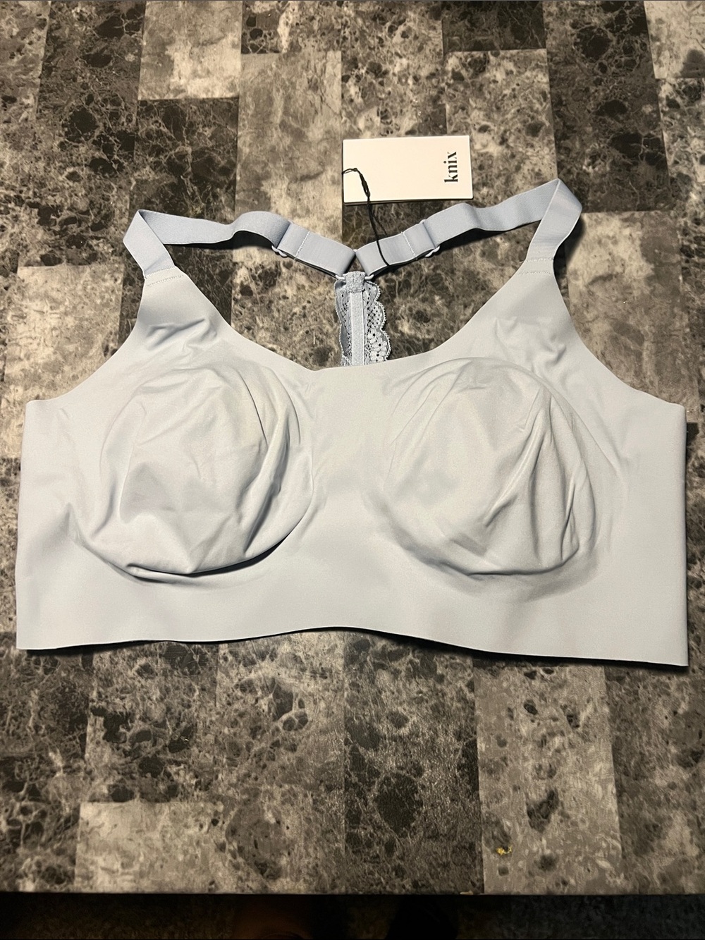 Knix Lace Racerback Pullover Bralette Endless Sky XXL+ Wireless Seamless Bra - Picture 2 of 9